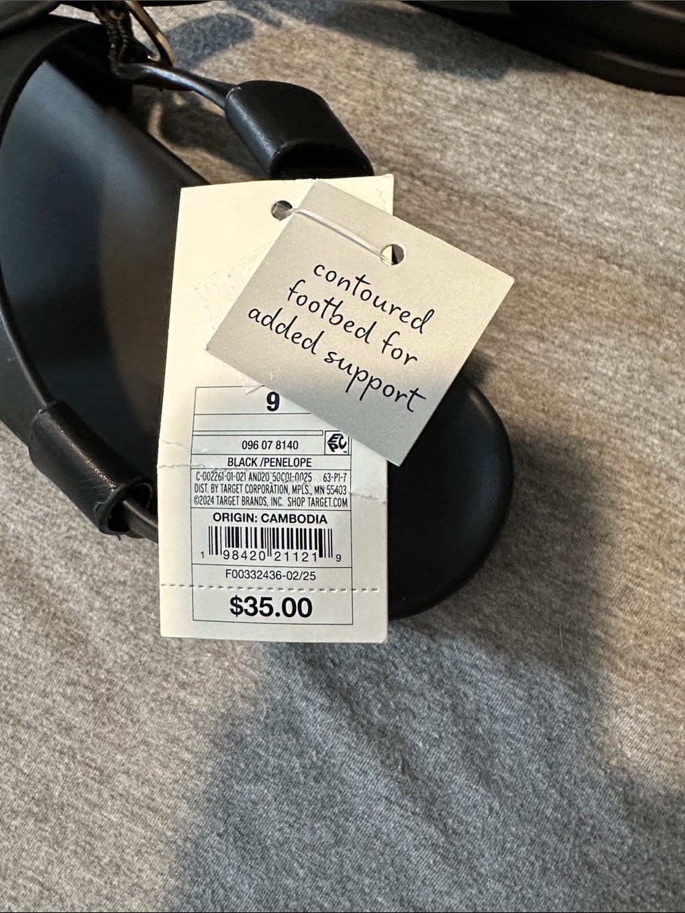 Target Black Sandals with Gold Accents and Toe Loop - Picture 2 of 4